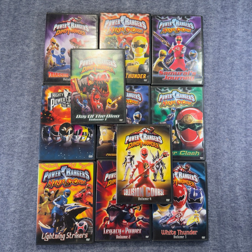 Power Rangers DVD Lot 11 Titles Dino Thunder Ninja Storm Mighty Morphin Movie
